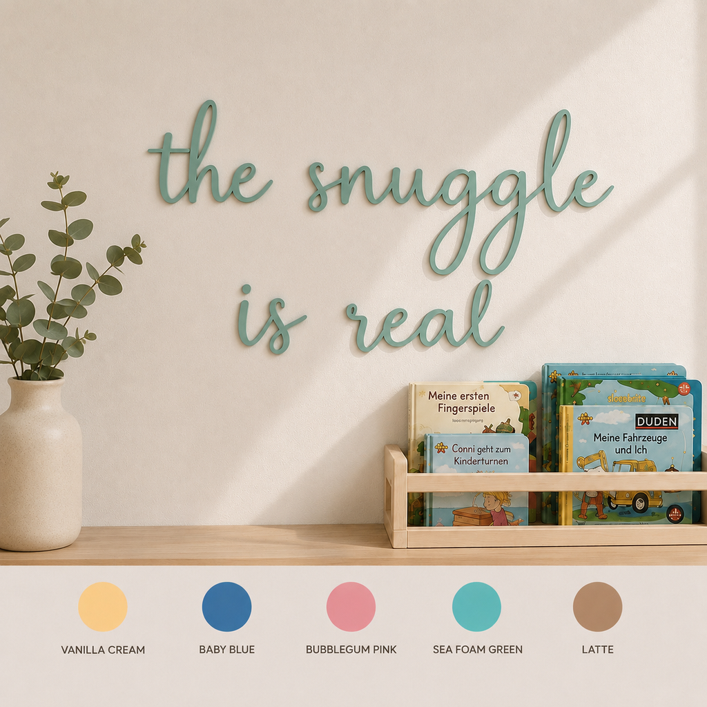 The Snuggle Is Real Wooden Nursery Wall Décor | Baby Room Wall Sign | Wooden Script Wall Art | Nursery Decoration