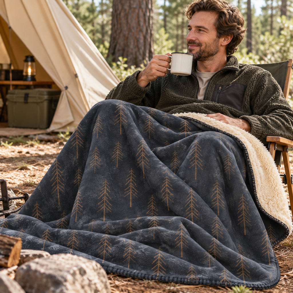 Woodland Sherpa Blanket