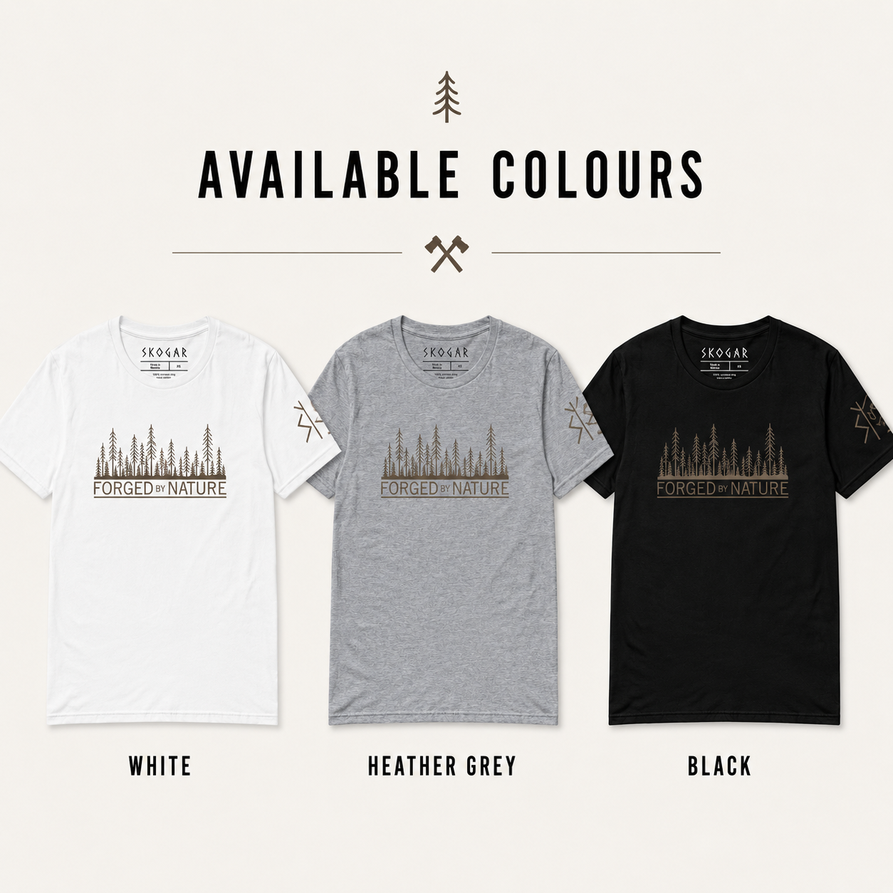 Nordic Forest T-Shirt for Men | Outdoor Graphic Tee | Nature Inspired Shirt | Wilderness Clothing | Scandinavian Style | Forged by Nature