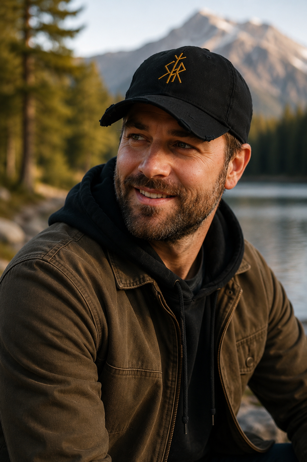 SKOGAR Distressed Dad Hat | Embroidered Outdoor Adventure Cap