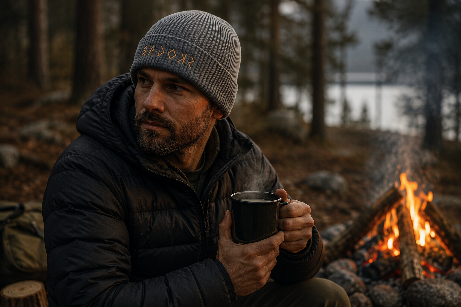 SKOGAR Organic Cotton Embroidered Beanie