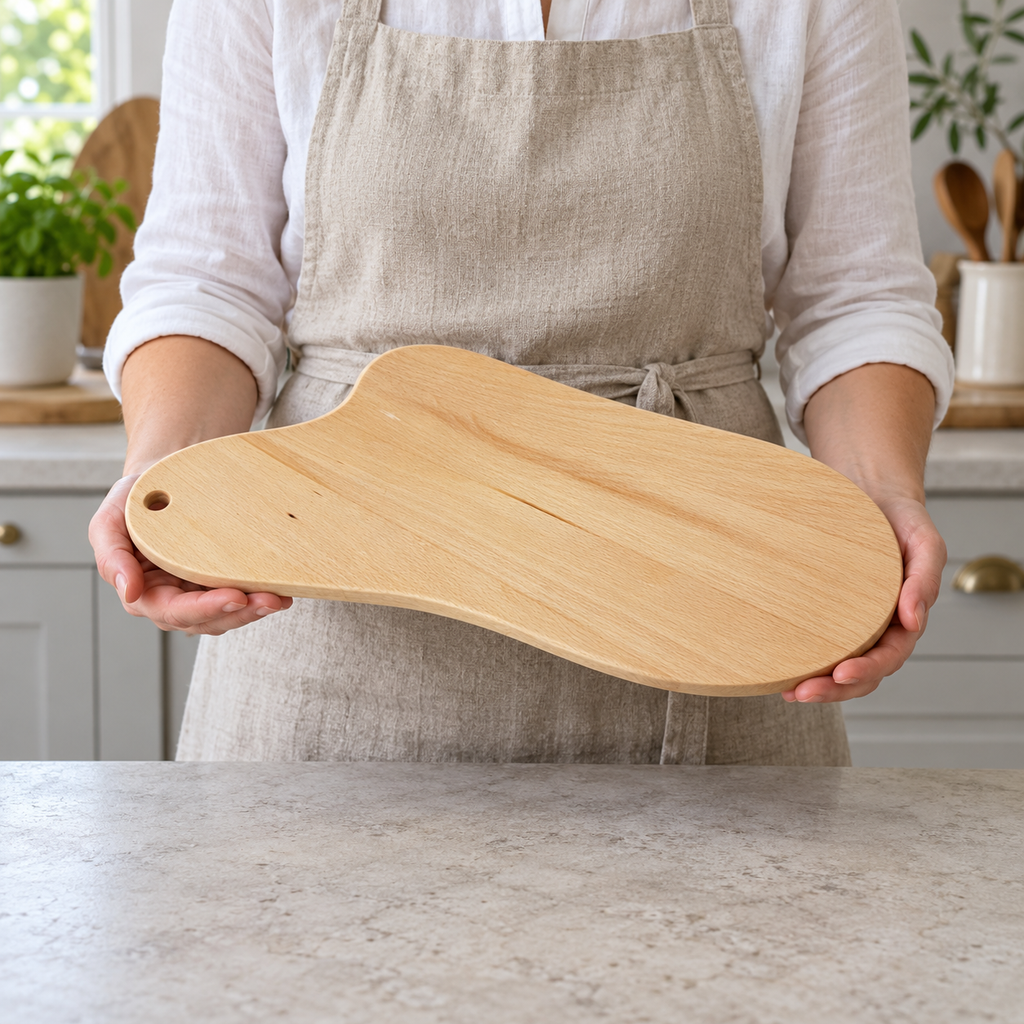 Wooden Cutting & Serving Board – Hand-Cut Beech Wood