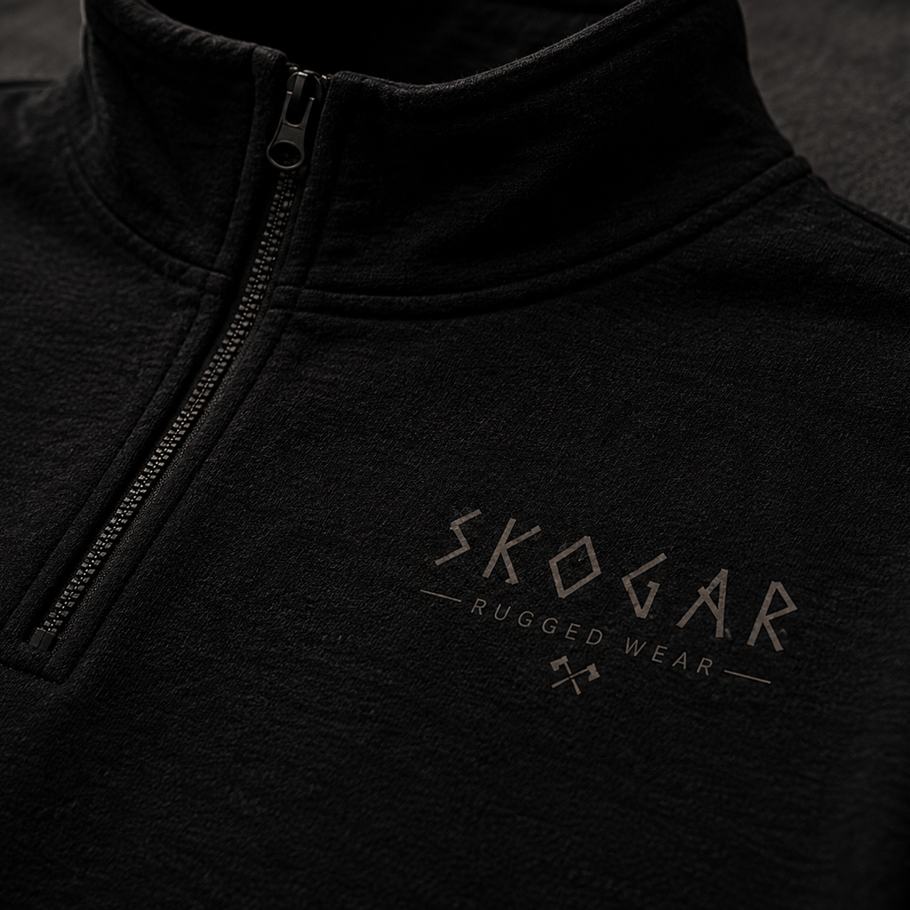 SKOGAR Quarter Zip Sweatshirt | Nordic Pullover | Soft Brushed Outdoor Jumper
