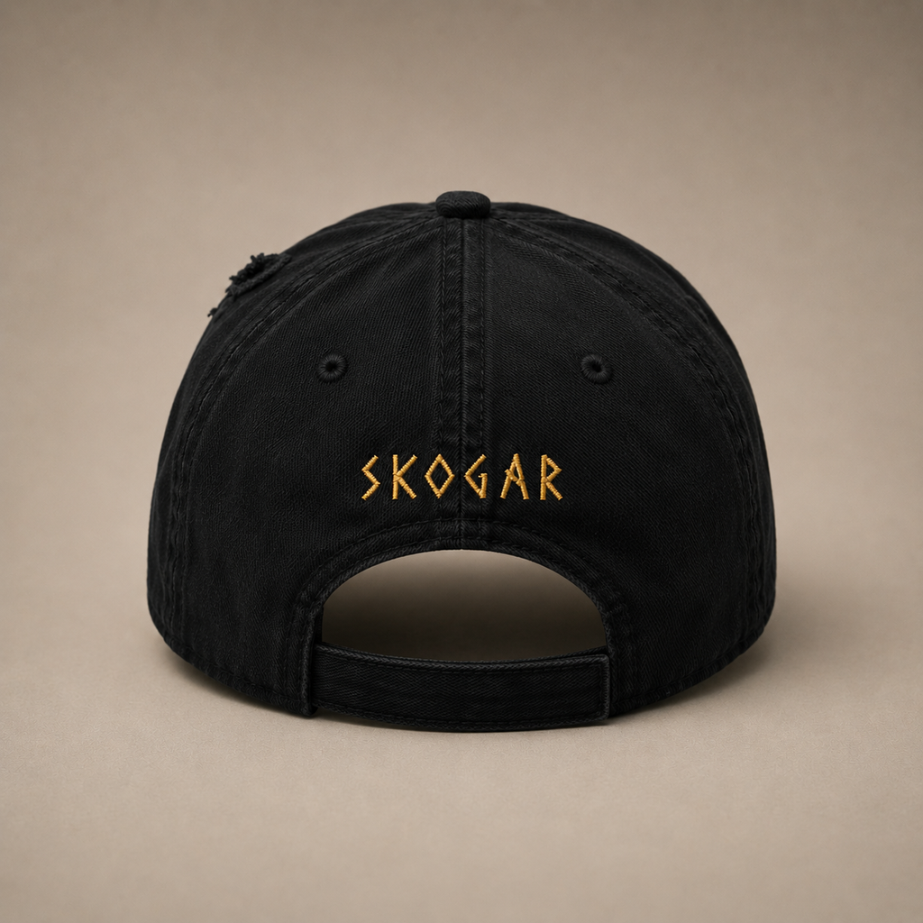SKOGAR Distressed Dad Hat | Embroidered Outdoor Adventure Cap