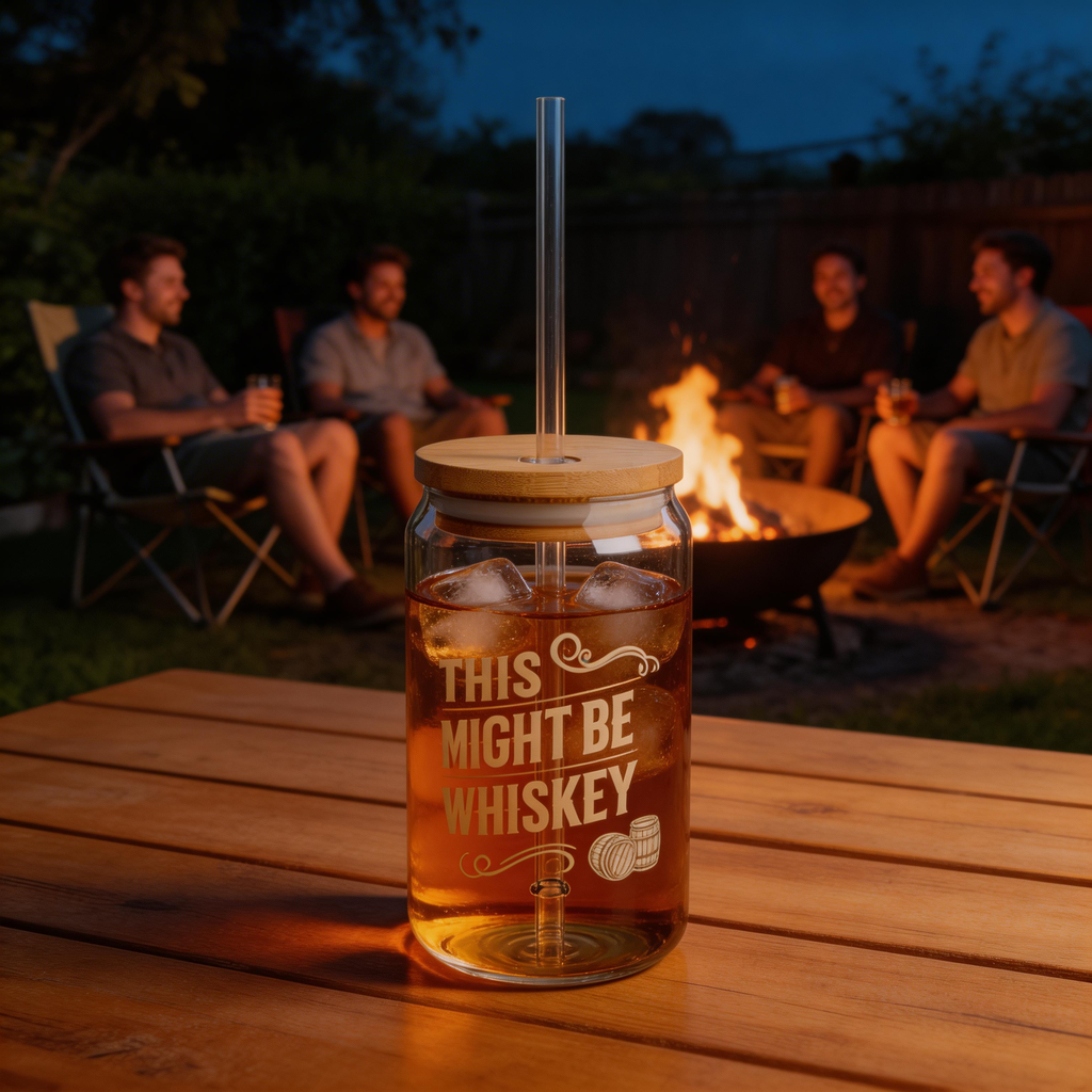 Funny Whiskey Glass - "This Might Be Whiskey"