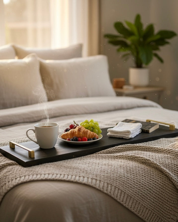 Rustic Solid Wood Bathtub Tray | Wooden Bath Caddy