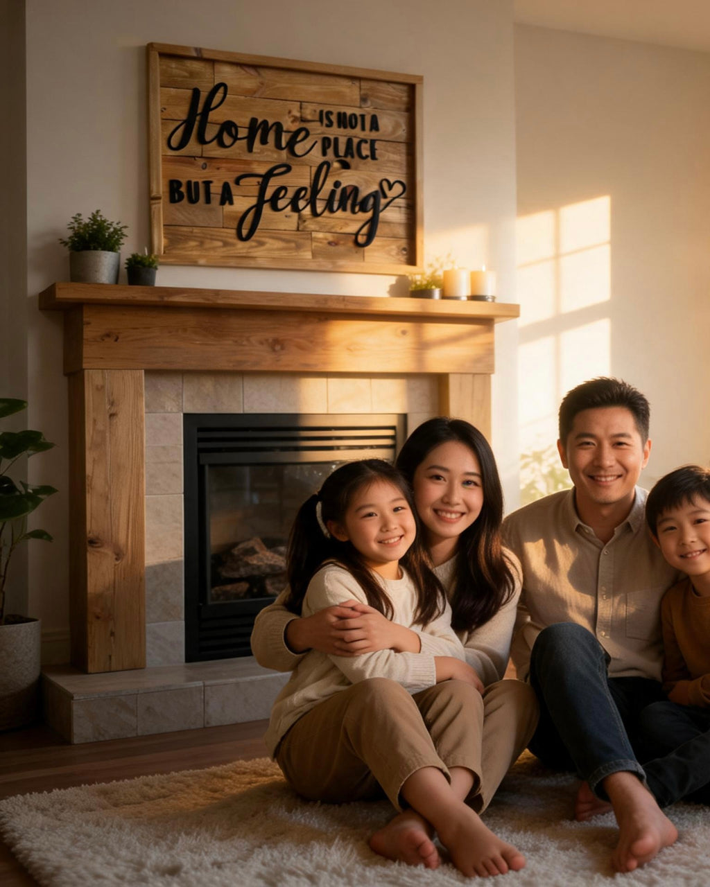 Reclaimed Wood Wall Sign “Home Is Not a Place, But a Feeling” | Rustic Pallet