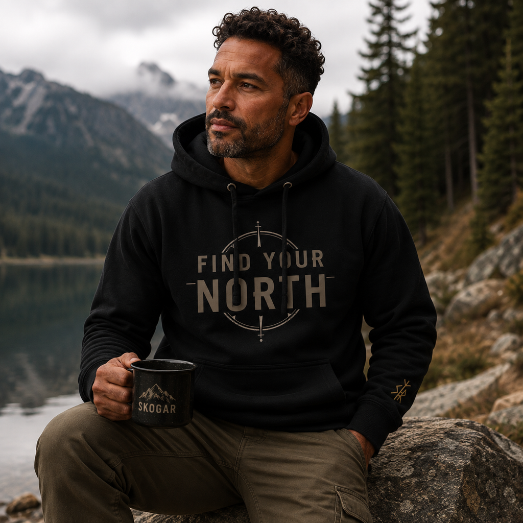 Find Your North Compass Hoodie | Minimalist Outdoor Adventure Apparel
