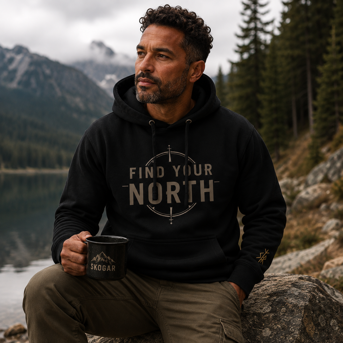 Find Your North Compass Hoodie | Minimalist Outdoor Adventure Apparel