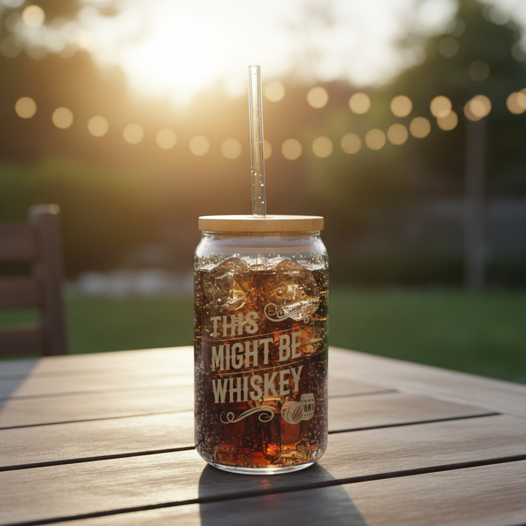 Funny Whiskey Glass - "This Might Be Whiskey"