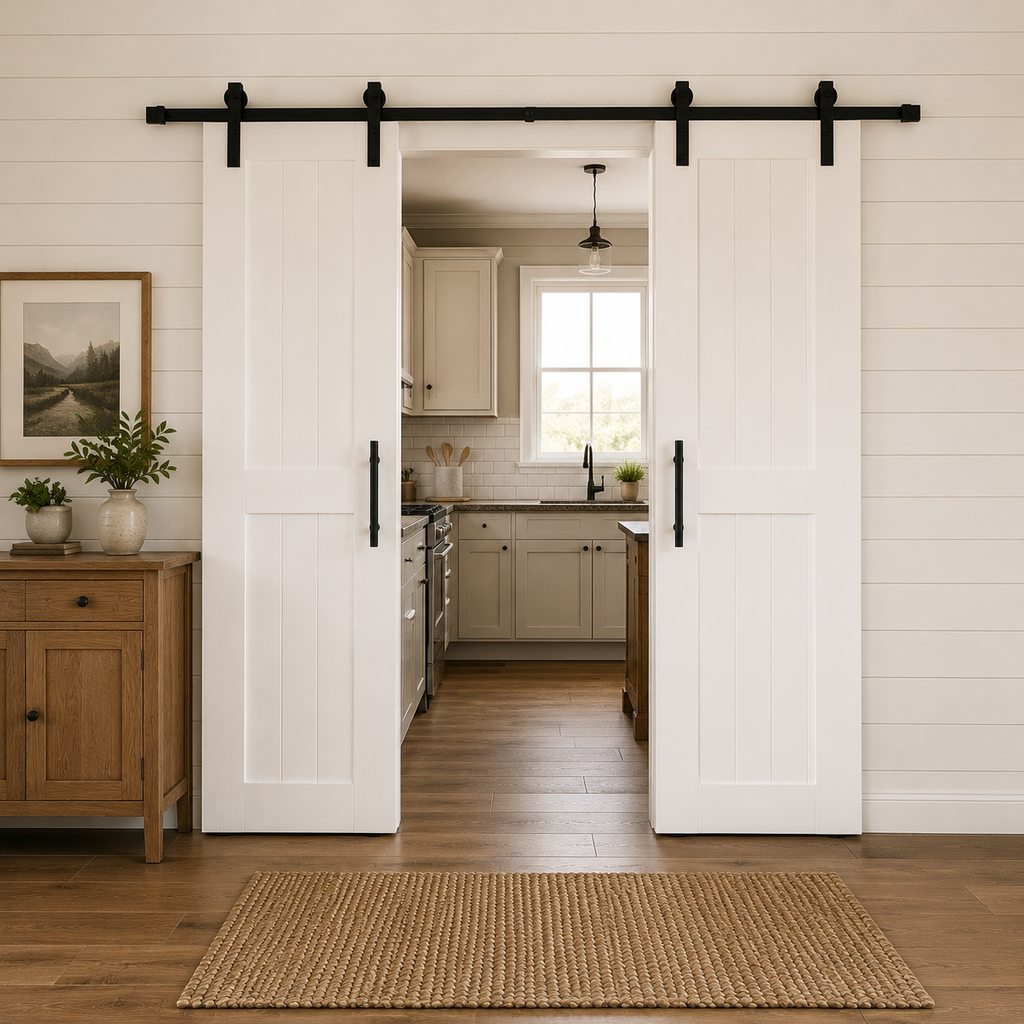 Double Barn Door | Custom Handmade Douglas Fir Sliding Doors | Made to Measure