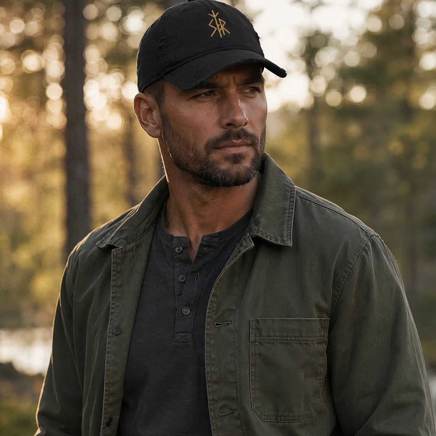 SKOGAR Distressed Dad Hat | Embroidered Outdoor Adventure Cap