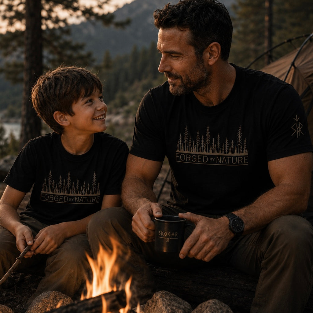 Organic Kids Hiking T-Shirt | Forged by Nature | Matching Dad & Kid Adventure Tee