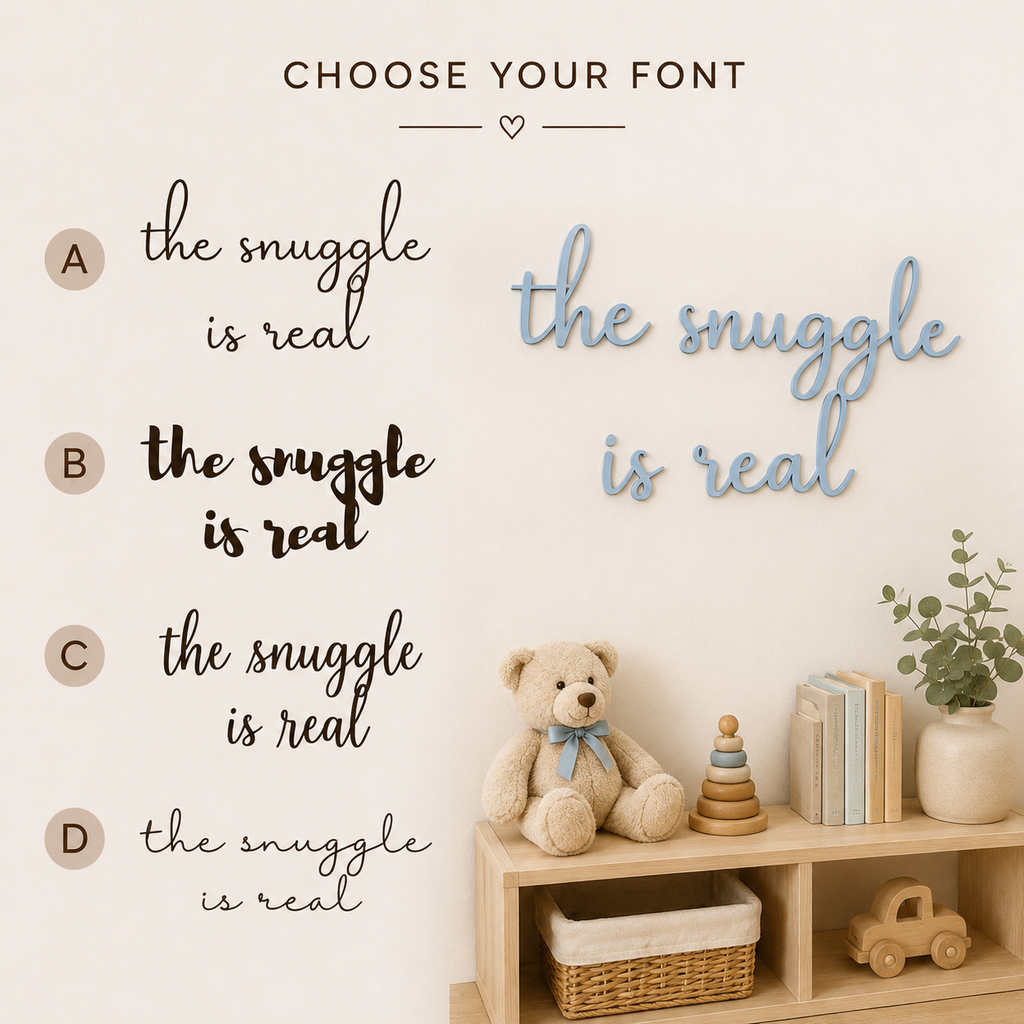 The Snuggle Is Real Wooden Nursery Wall Décor | Baby Room Wall Sign | Wooden Script Wall Art | Nursery Decoration