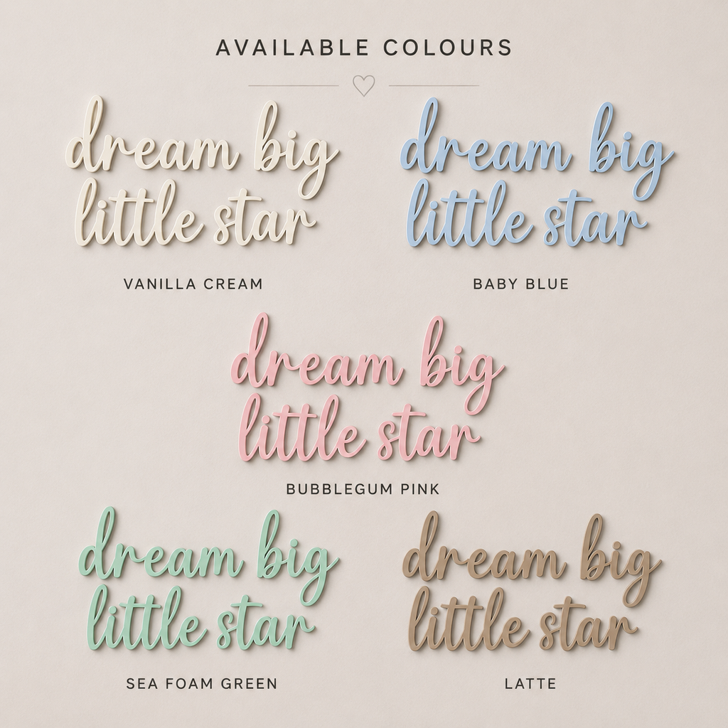 Dream Big Little Star Wooden Nursery Wall Décor | Inspirational Baby Room Sign | Wooden Script Wall Art | Nursery Decoration