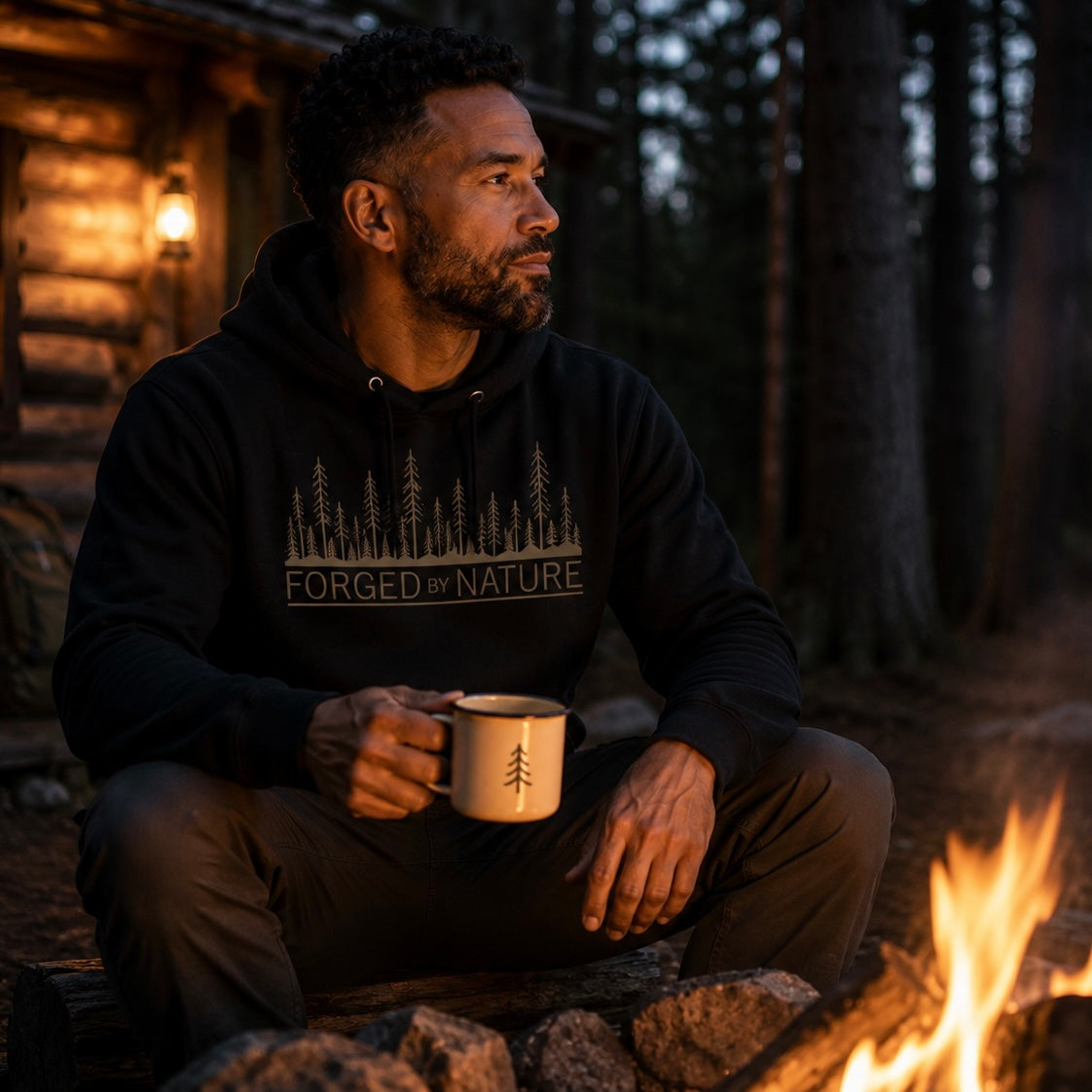Forest Hoodie – Nordic Outdoor Hoodie | Fleece-Lined Cotton Hoodie | Hiking Hoodie | Camping Sweatshirt