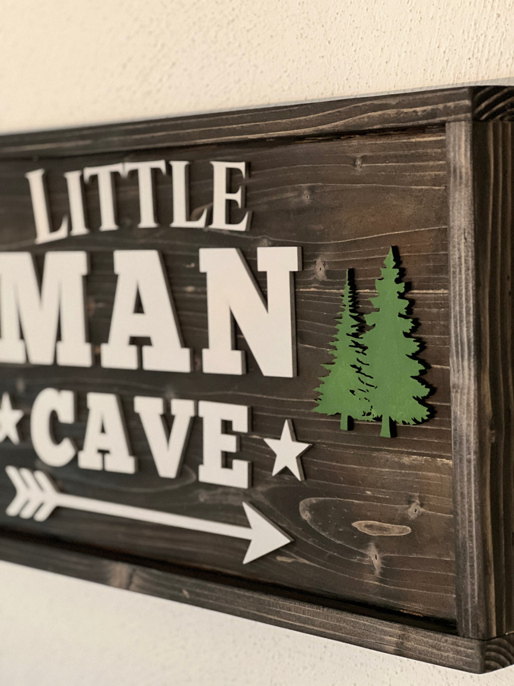 Little Man Cave Wooden Sign – Rustic Kids Room Wall Décor – Boys Bedroom Sign image 7