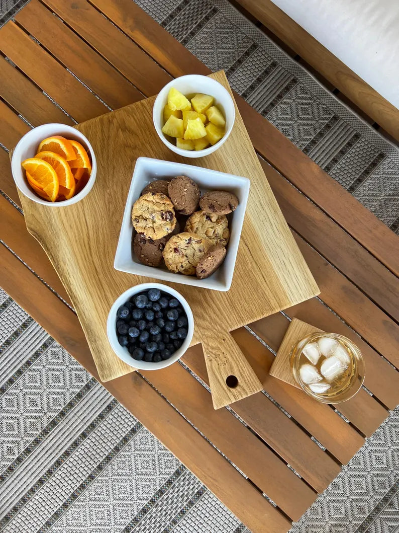 Handcrafted Solid Oak Rustic Charcuterie Board - Natural Live Edge and Aesthetic image 8