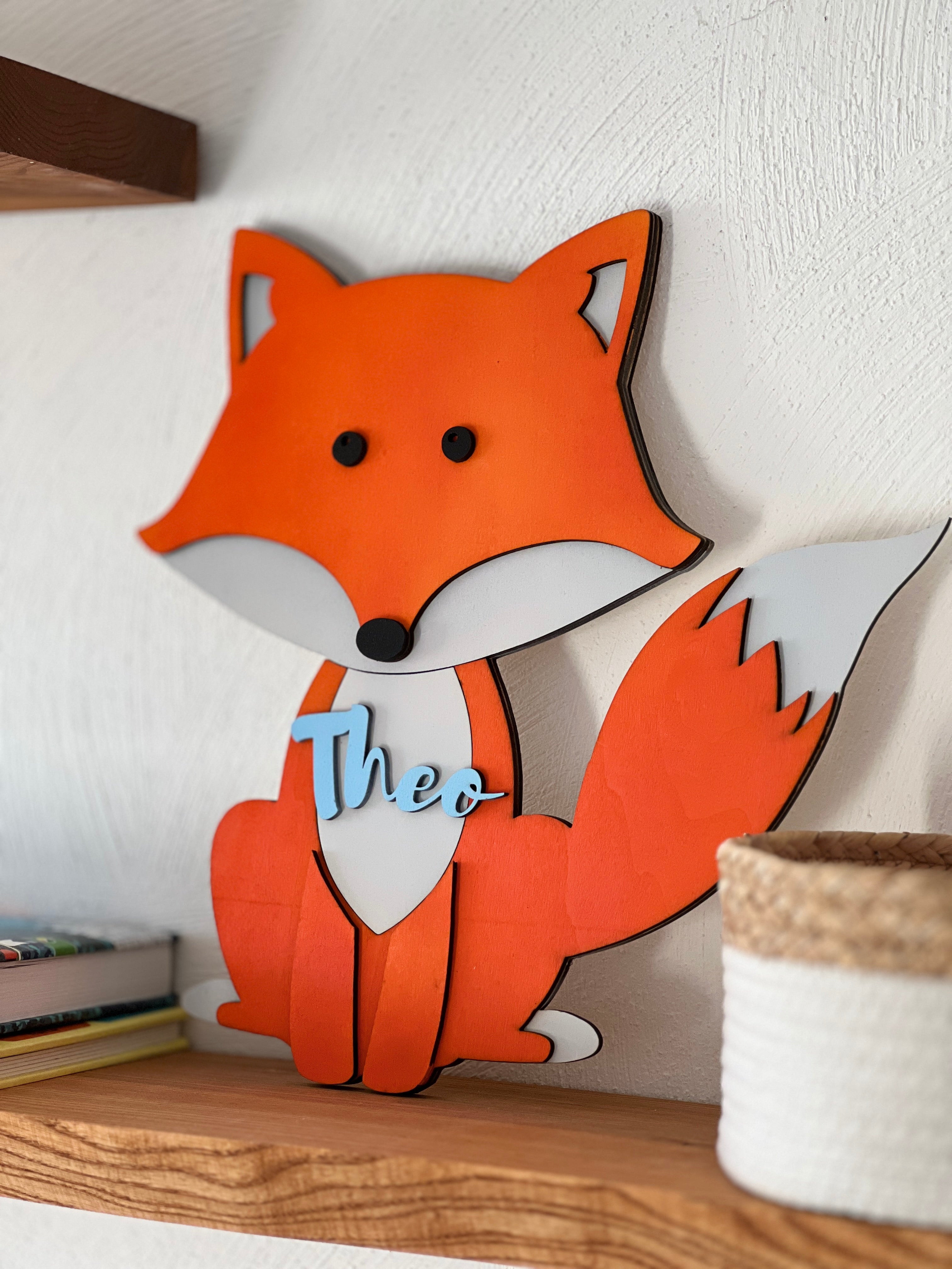 Personalised Wooden Fox Name Sign, Custom Nursery Wall Décor,  Woodland Theme image 6