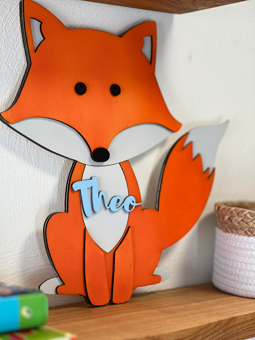 Personalised Wooden Fox Name Sign, Custom Nursery Wall Décor,  Woodland Theme image 4
