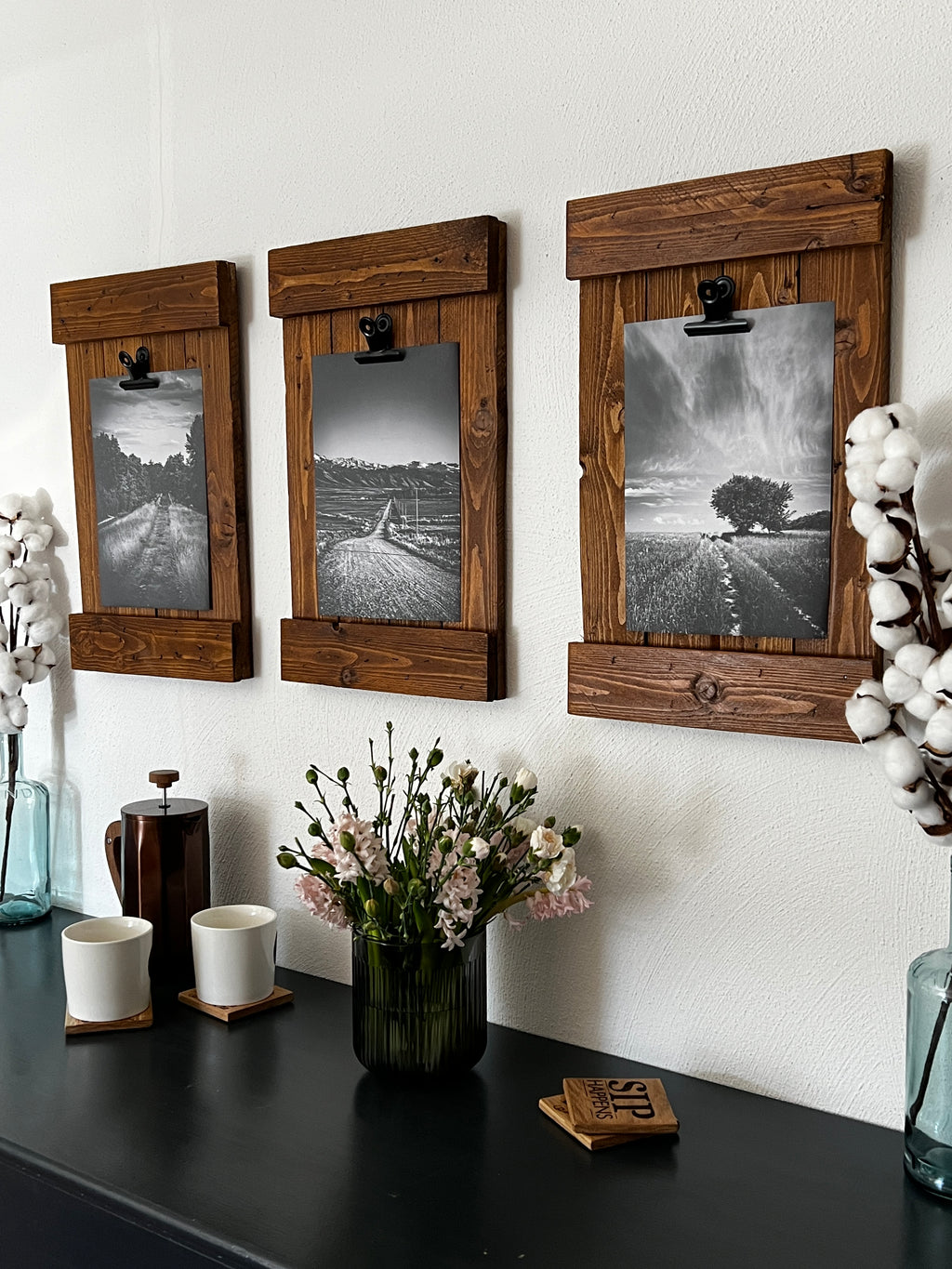 Rustic Wood Clip Frame from Reclaimed Pallet Photo, Recipe, or Note Holder image 2