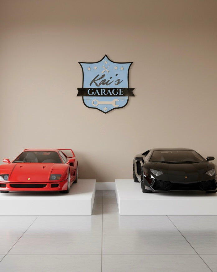 Personalised Wooden Garage Sign for Boys or Girls Room image 2