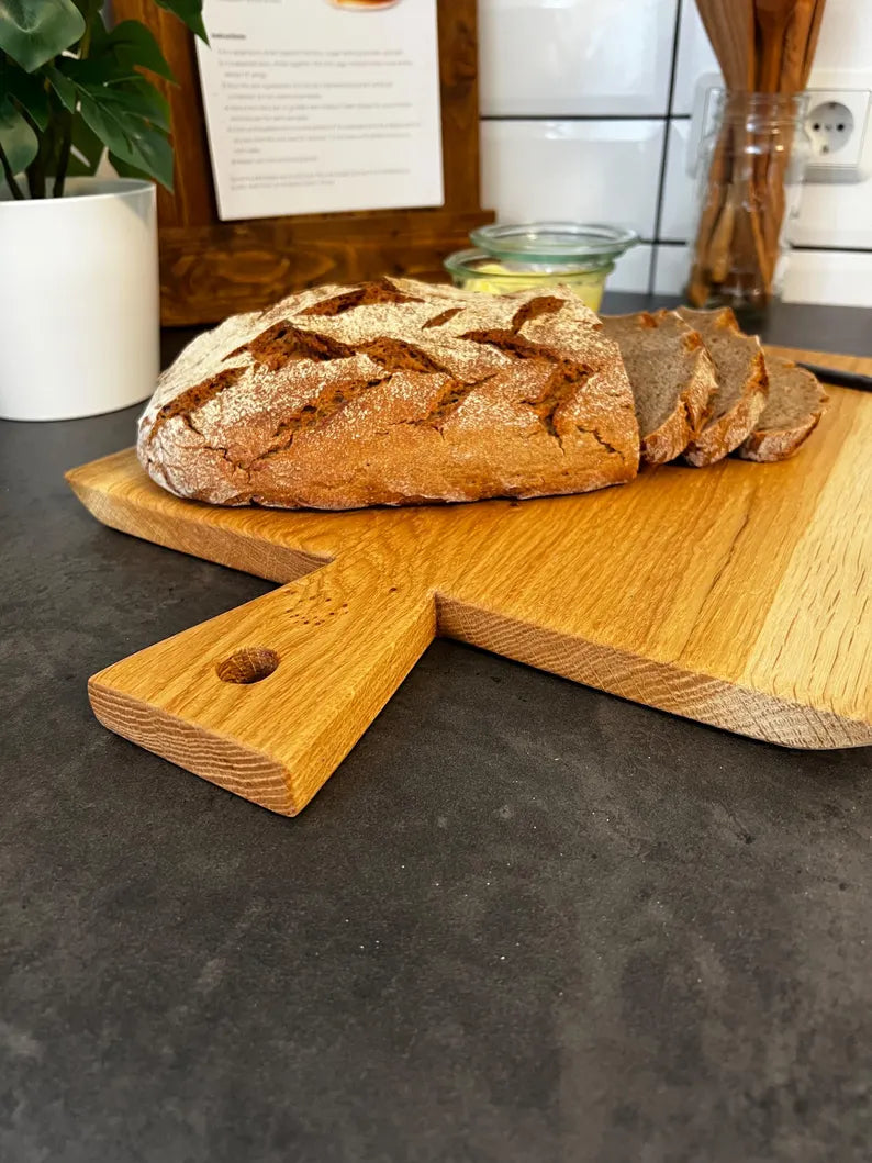 Handcrafted Solid Oak Rustic Charcuterie Board - Natural Live Edge and Aesthetic image 9