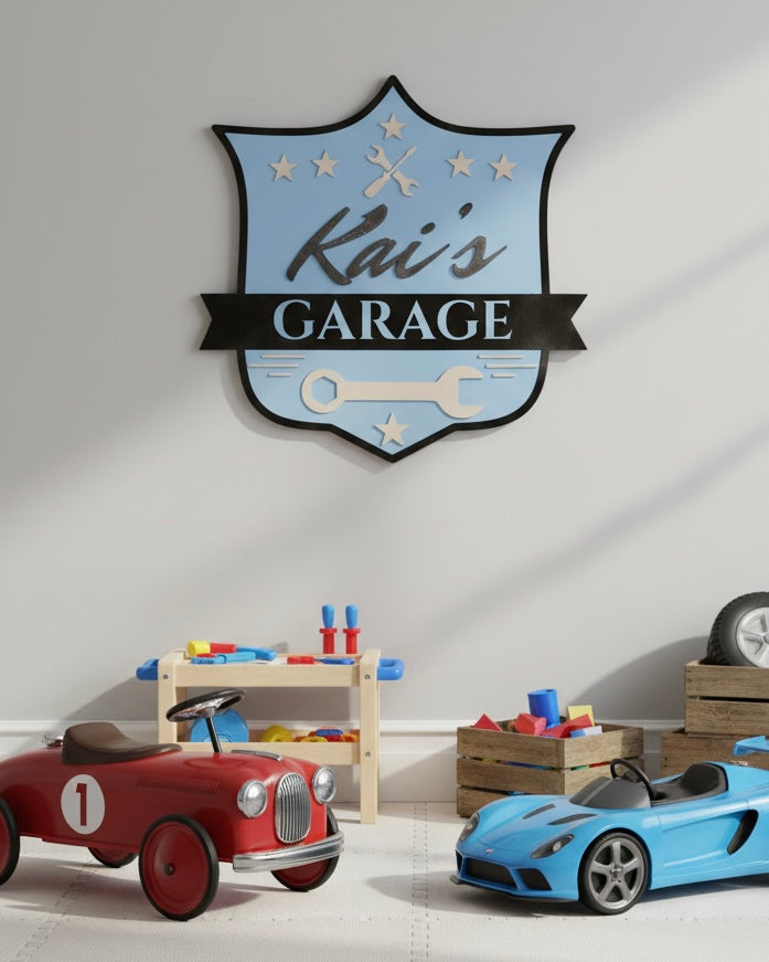 Personalised Wooden Garage Sign for Boys or Girls Room image 9