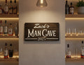 Personalized Man Cave Wood Slat Sign with Name and Year; Father’s Day image 0