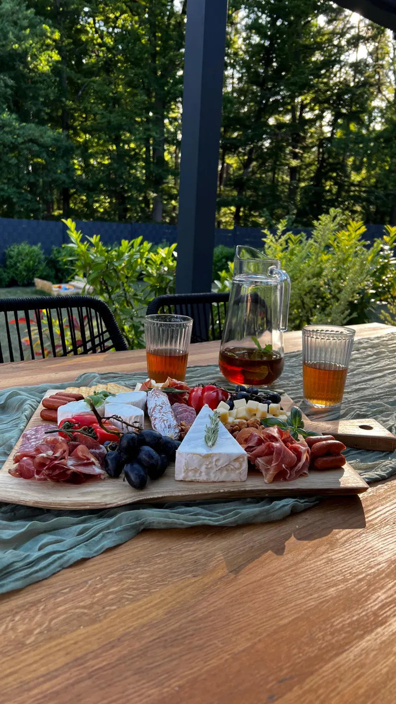 Handcrafted Solid Oak Rustic Charcuterie Board - Natural Live Edge and Aesthetic image 5