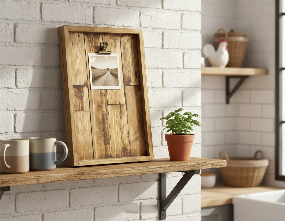 Reclaimed Wood Photo Frame – Rustic Pallet Wood Picture Holder with Clip image 8
