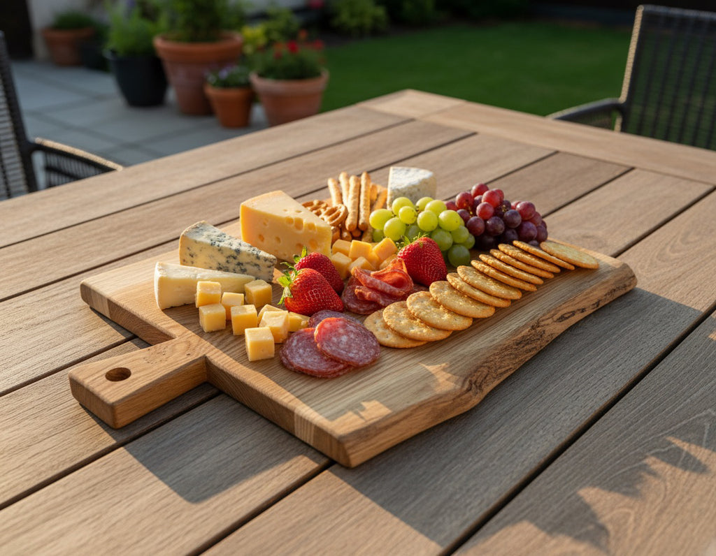 Handcrafted Solid Oak Rustic Charcuterie Board - Natural Live Edge and Aesthetic image 12