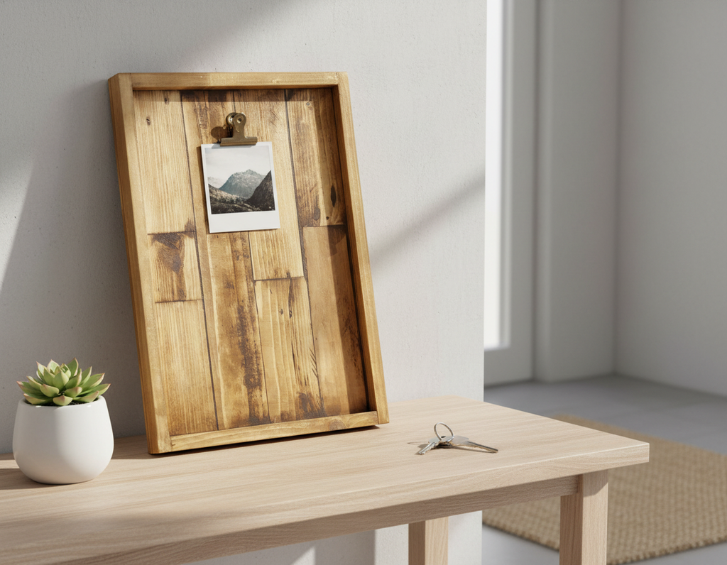 Reclaimed Wood Photo Frame – Rustic Pallet Wood Picture Holder with Clip image 4