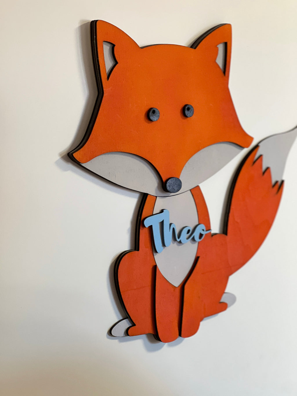 Personalised Wooden Fox Name Sign, Custom Nursery Wall Décor,  Woodland Theme image 5