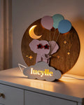 Personalised Night Light | Elephant Nursery Name Light image 0