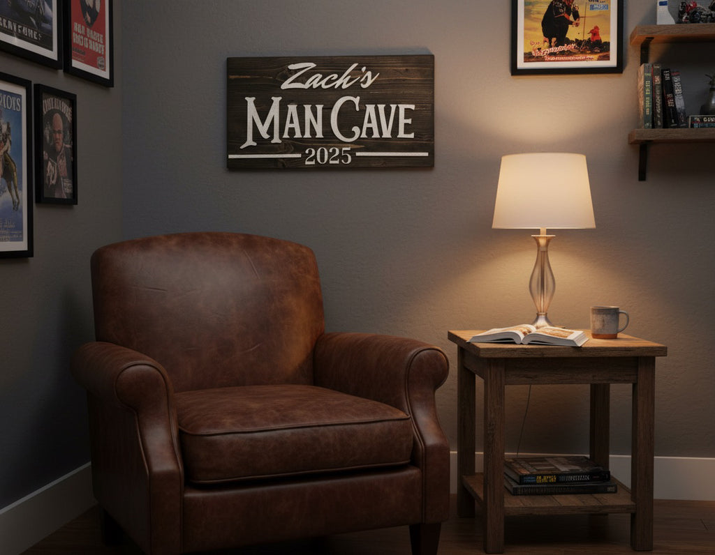 Personalized Man Cave Wood Slat Sign with Name and Year; Father’s Day image 10