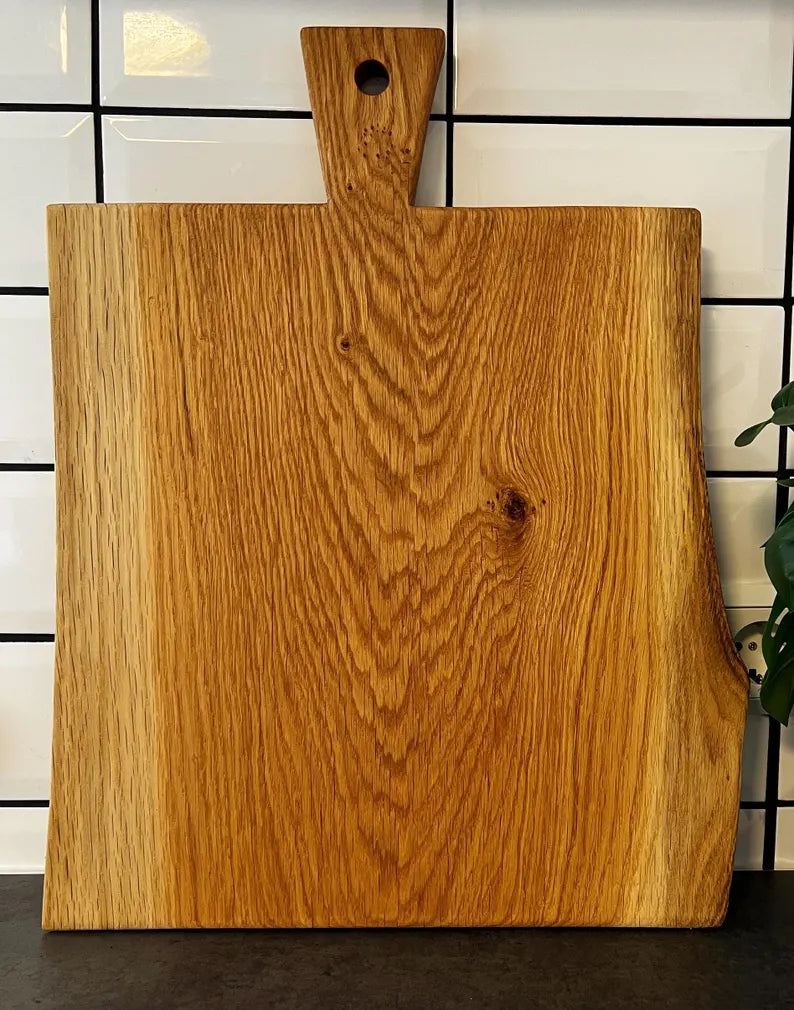Handcrafted Solid Oak Rustic Charcuterie Board - Natural Live Edge and Aesthetic image 6