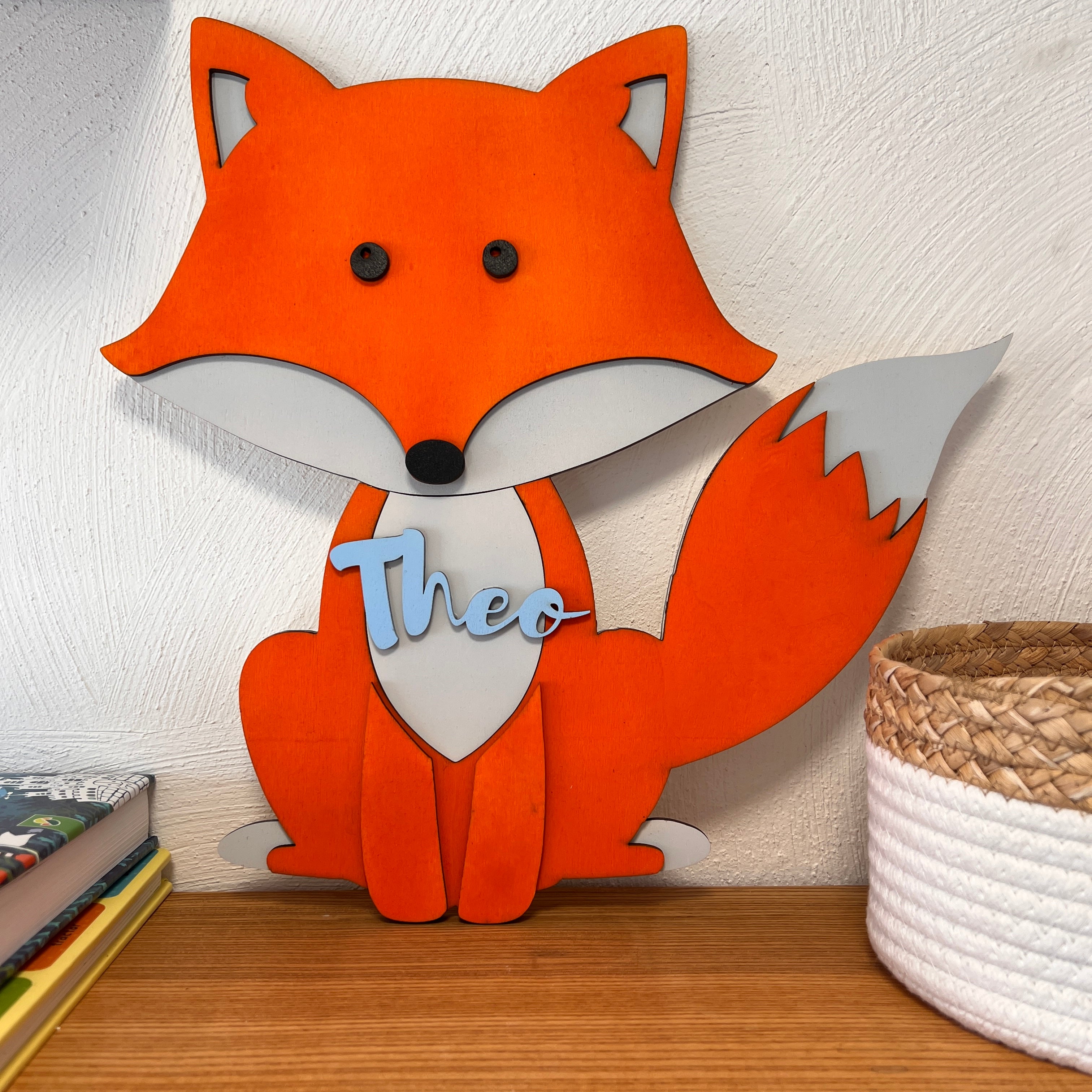 Personalised Wooden Fox Name Sign, Custom Nursery Wall Décor,  Woodland Theme image 3