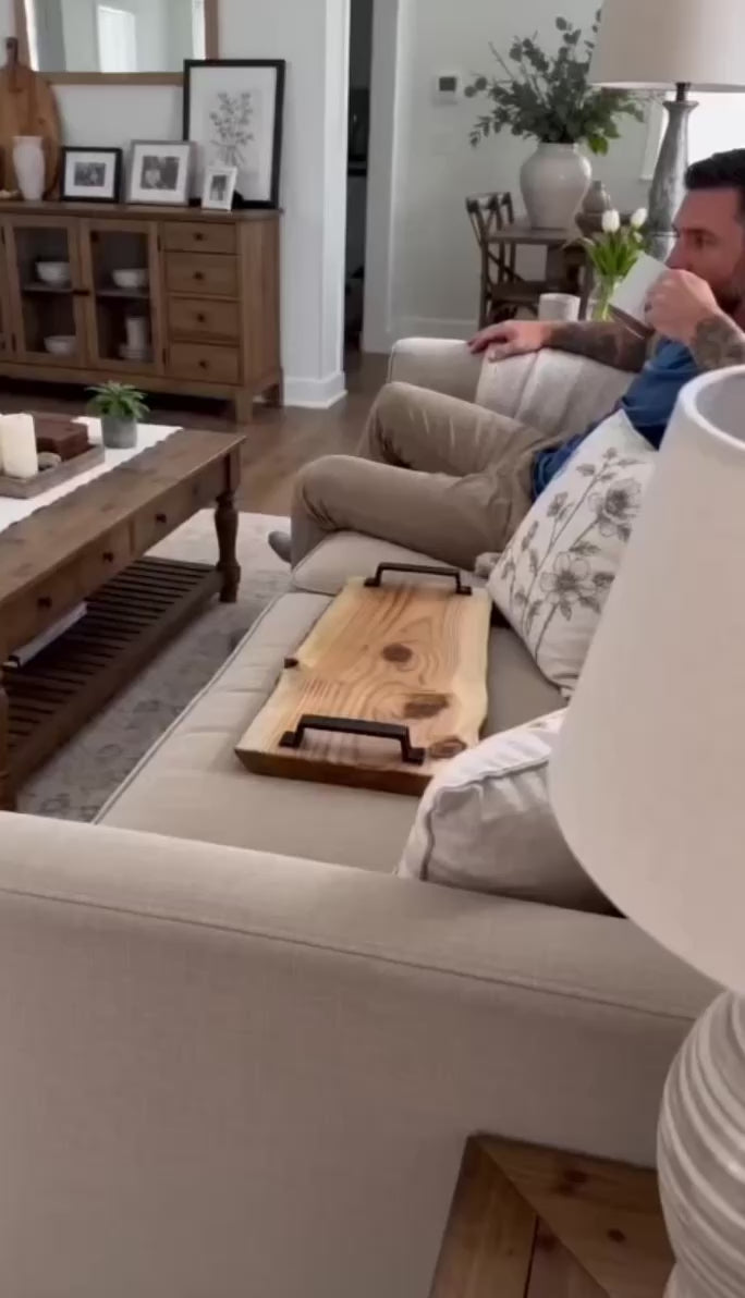 Handmade Wooden Tray – Custom Length | Sofa Tray | Breakfast Tray | Solid Wood